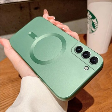 ЧЕХОЛ ДЛЯ SAMSUNG S21 FE СИЛИКОНОВЫЙ МАГНИТНЫЙ ЗАЩИТНЫЙ ЧЕХОЛ ДЛЯ MAGSAFE + СТЕКЛО