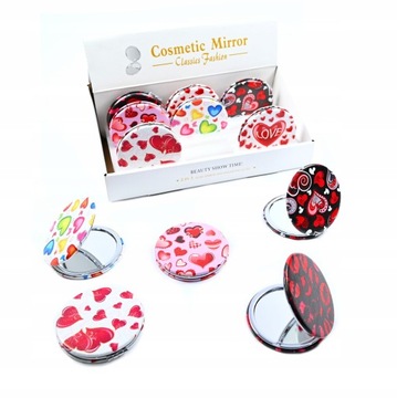 КРУГЛОЕ ЗЕРКАЛО ДЛЯ МАКИЯЖА С СЕРДЦЕМ ЛЮБВИ РАЗЛИЧНЫЕ ЦВЕТА