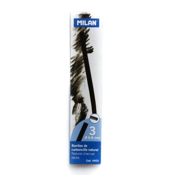 WĘGIEL RYSUNKOWY MILAN 6-8MM 3 SZT 15CM PLASTYKA