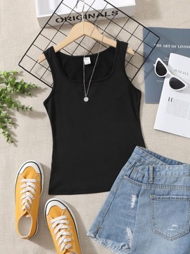 SHEIN CZARNY DZIEWCZĘCY TOP BEZ RĘKAWÓW CASUAL 12-13Y 715