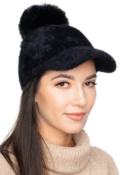 Damska czapka zimowa z daszkiem ciepła Alpaka