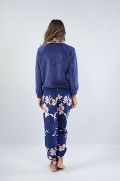 Piżama damska długie spodnie bucik paski 2XL 48 50