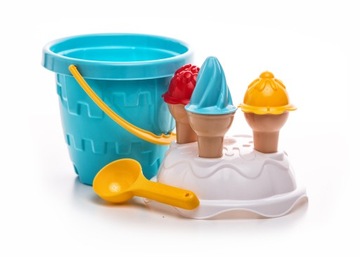 Вагон, тачка, тележка с ручкой + ведро, форма для мороженого