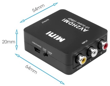 Адаптер Конвертер изображений CHINCH RCA - HDMI AV2HDMI