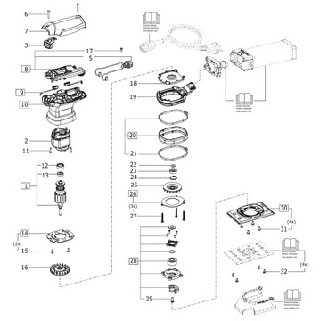 Эксцентриковый вентилятор FESTOOL шлифовальной машины RTS400 DTS
