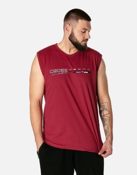 Duża Koszulka Męska Bez Rękawów Bokserka Podkoszulek Tank Top 3017-8 r 4XL