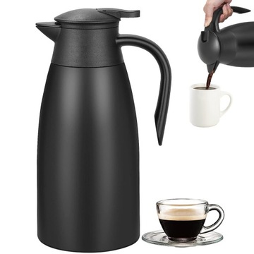 СТАЛЬНОЙ СТОЛ-ТЕРМОС КУВШИН ДЛЯ КОНФЕРЕНЦИЙ 2 Л, ЧЕРНЫЙ