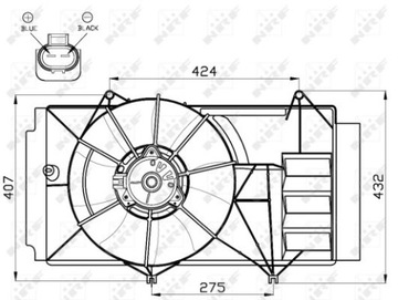 NRF 47525 VENTILÁTOR CHLAZENÍ MOTORU