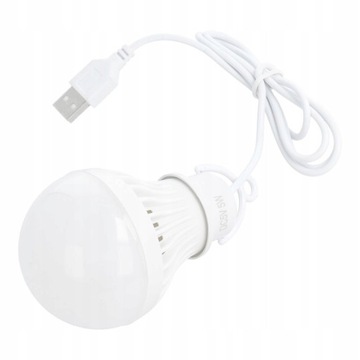 USB светодиодная лампа, белый свет, 5Вт, кабель 1м, 350лм