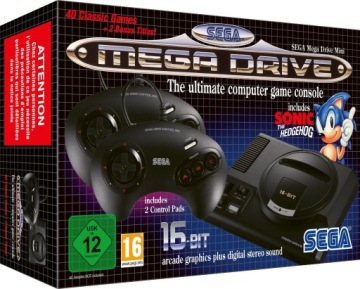 Консоль SEGA Mega Drive Mini 16 BIT + 2 планшета + 42 игры Sonic Castlevania