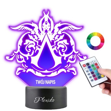 Lampka na Biurko Statuetka Led Gaming Gra Assassin's Creed Logo Plexido