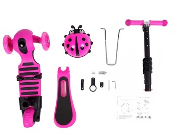 ТРЕХКОЛЕСНЫЙ БАЛАНСИРОВОЧНЫЙ СКУТЕР BIEDRONKA 3in1 LED