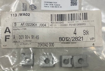 MERCEDES BENZ nakrętka zabezpieczająca A0039949145