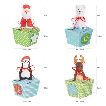 КОРОБКИ ДЛЯ АДВЕНТ-КАЛЕНДАРЯ, КРАФТОВЫЕ ФИГУРКИ DIY