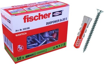 Fischer DUOPOWER 6x30S z wkrętem 4,5x40mm 50 szt.