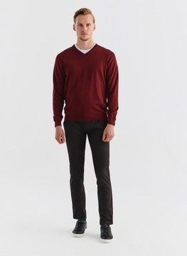 Brązowe spodnie męski chinosy basic Slim Fit PAKO LORENTE 182/92