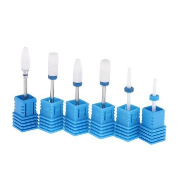 6xElektryczne wiertła do paznokci Ceramiczne bity Pilnik do skórek Manicure