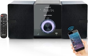 Wieża stereo Lonpoo 81p-14 CD, Bluetooth, radiem FM, USB, AUX-in 30W Ż830