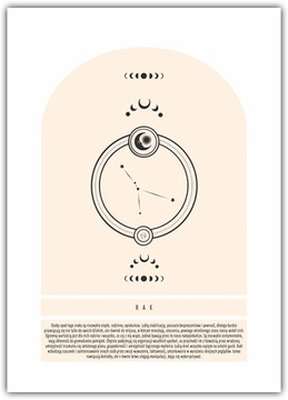 Plakat Znaki Zodiaku Rak 40x50 trygon wodny Fazy Księżyca opis