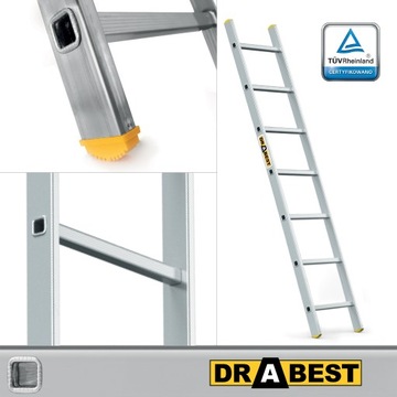 Drabina aluminiowa przystawna profesjonalna 7 stopniowa DRABEST + HAK