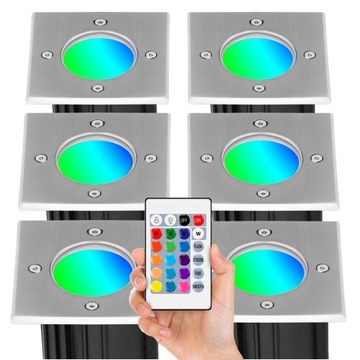 6x OPRAWA NAJAZDOWA LAMPA LED GU10 WPUSZCZANA PODJAZD ŻARÓWKA RGB KOLOROWA