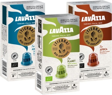 Kapsułki NESPRESSO LAVAZZA Tierra Zestaw Premium Blends 3 x 10 sztuk