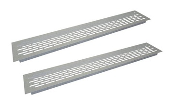 2 x ALUMINIOWA KRATKA WENTYLACYJNA INOX 80x480 mm