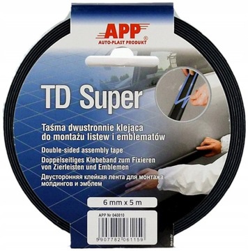 Taśma dwustronna klejąca 6mm x 5m App TD Super Niebieska