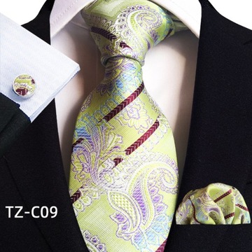 GARNITUR KRAWAT POSZETKA SPINKI DO MANKIETÓW ŚLUB W STYLU VINTAGE