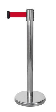 СТОЛБ БАРЬЕРНЫЙ С РУКАННОЙ ЛЕНТОЙ, ОТЕЛЬ ХРОМ, 2 шт.
