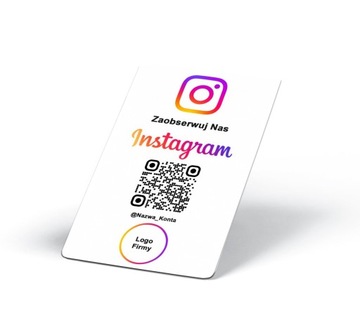 Karta do pozyskiwania obserwujących na Instagram- Karta z kodem QR