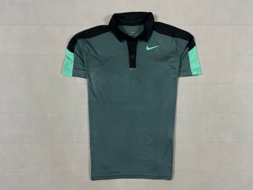 Nike Dri-Fit Koszulka Polo Męska Zieleń Logo Klasyk Unikat M