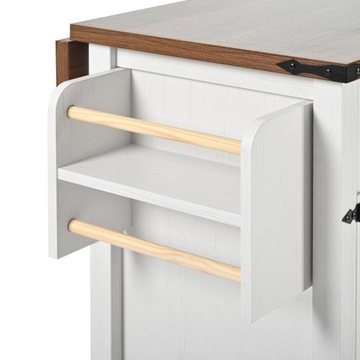 Kitchen island w/ extendable top, 4 doors & 2 drawers, wood finish