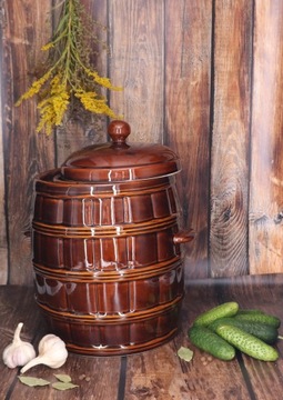 КЕРАМИЧЕСКАЯ БОЧКА 25 ДЛЯ СБОРКИ ОГУРЦОВ, КАПУСТЫ, КОСТОЧНОЙ