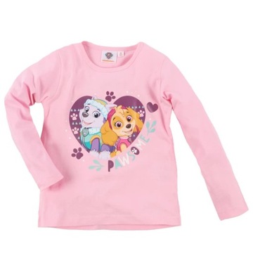 Paw Patrol bluzka dziecięca długi rękaw bawełna różowy 98 (93 - 98 cm)