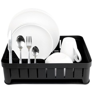 Сушилка одноярусная, черная, стоячая сушилка для посуды, столовых приборов и тарелок
