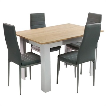 Zestaw stół Modern 120 SW 4 szare krzesła Nicea tapicerowane