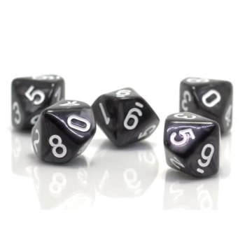НАБОР ИЗ 10 ДЕСЯТИГРАННЫХ КУБИКОВ K10 0-9 + 00-90 - ALDUINA