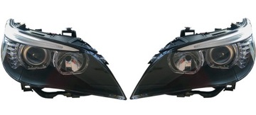 Lampy przód BMW E60 03-07 Clear/Czarne H7+H7