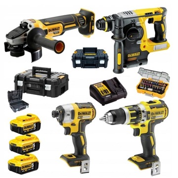 DEWALT ZESTAW BEZSZCZOTKOWY COMBO 4SZT 18V 3x5.0Ah