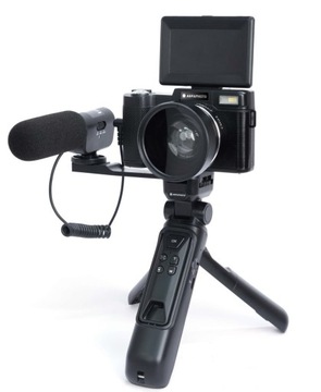 Zestaw VLOG Aparat Cyfrowy 24MP Kamera 4K AgfaPhoto VLG-4K + Pilot Mikrofon