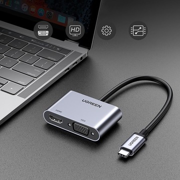 UGREEN ADAPTER HUB USB-C - HDMI / VGA / USB-A 3.0 / USB-C PD