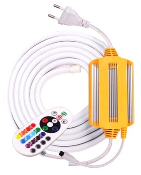 TAŚMA LED NEON RGB FLEX 230V 10m + PILOT