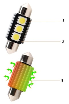 Лампы C5W/C10W/C3W 36mm Led C5W CAN Tube