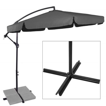 САДОВЫЙ ЗОНТ С РУЧКОЙ, СКЛАДНОЙ, РЕГУЛИРУЕМЫЙ, С ГРАФИТОВОЙ КРЫШКОЙ, 350 см