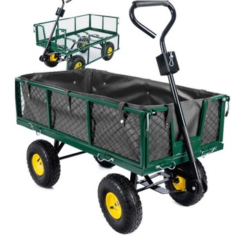 WÓZEK Transportowy OGRODOWY PRZYCZEPKA TACZKA Ogrodowa Premium 250kg Torba