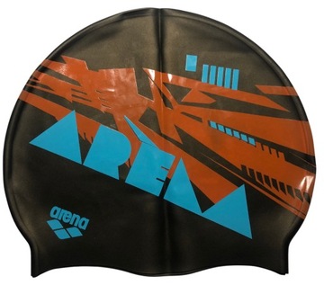 CP32 Czepek Pływacki Silikonowy Na Basen ARENA PRINT DECO LAVA
