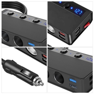 АВТОМОБИЛЬНОЕ ЗАРЯДНОЕ УСТРОЙСТВО 180ВТ 12В-24В АДАПТЕР ЗАРЯДНОГО УСТРОЙСТВА 4 USB 3