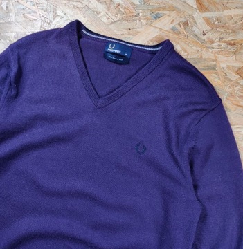 Sweter wełniany FRED PERRY Merino Wool Casual M