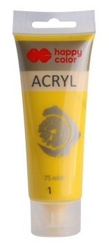 Farba akrylowa 75ml, żółty, Happy Color NR 1